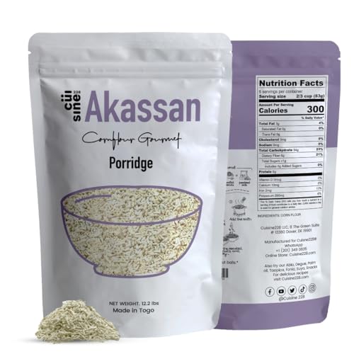 Cuisine228 Akassan Zogbon, Gluten Free, Togolese Fermented Corn, Traditional West African, Granulated Corn Porridge (400g)