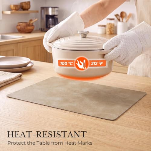MOSAYT Vinyl Faux Leather Placemats, Set of 6, Apricot by MOSAYT - Used condition - Image 4