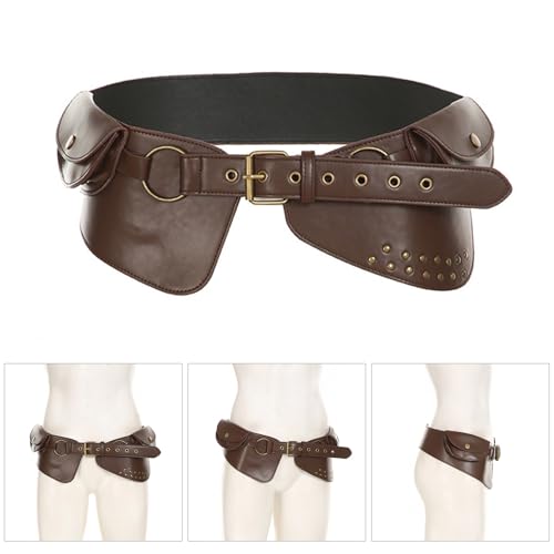 Stylish PU Leather Belt Punk Styled Waist Chain with Rivet Decor for Everyday Commutes Casual Gatherings Date2