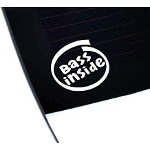 Bass Inside Car Sticker, Vinyl Decal, Window Bumper Sticker, Car Styling, Auto Tuning, JDM, Funny Car Sticker, 4x4 Caravan Campervan Decal, 120mm