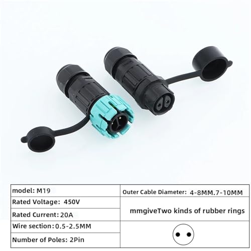 Conector Rectangular M19 Docking 2Pin AAHSHPNV miniatura 2