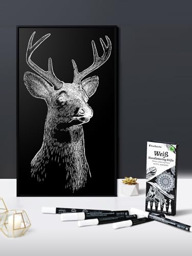 Miniatura 5 de Dealkits Pack De 5 Rotuladores Acrílicos Blancos, Rotuladores Acrílicos Opacos Para Madera, Vidrio, Tela, Piedra Y Más, Secado Rápido, Resistentes Al Agua, Resistentes A La Luz, Ideales Para Arte