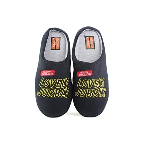 A&H Footwear Mens Novelty Character Slippers Mr Grumpy Godfather Del Boy Lightweight Warm Lined Festive Funny Christmas Mules (7, Lovely Jubbly, numeric_7) Cover