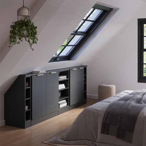 Vicco Set Di Mobili Sottotetto Antracite-Oro 210 Cm Set Di 5 - 5