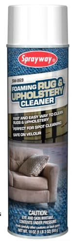 Sprayway SW869 Foaming Rug and Upholstery Cleaner, 18 oz, clear, colorless liquid