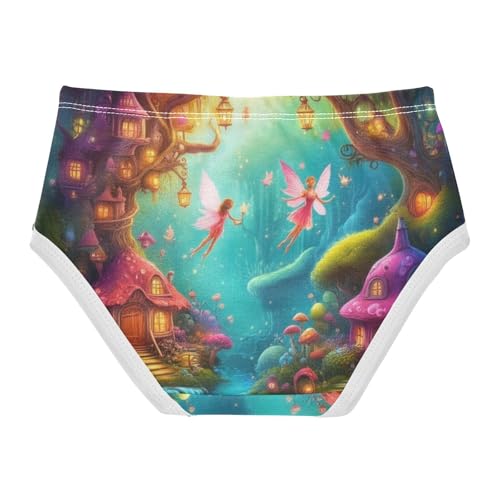 Cotton Toddler Girls Underwear Flower Fairy Forest Panties for Girl Bright Kids Undies Briefs 2t2