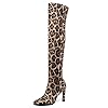 Over De Knie Laarzen, Vrouwen Stretch Slanke Puntige Dikke Hakken Slip-on Hoge Hak Partij Schoenen Voor Prom, Dagelijks…