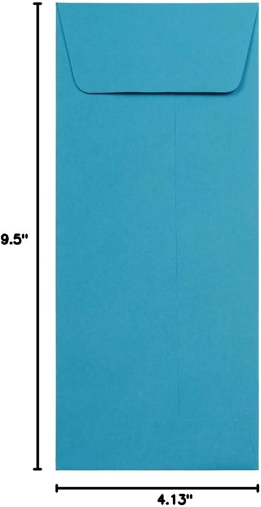 JAM PAPER #10 Policy Business Colored Envelopes - 4 1/8 x 9 1/2 - Blue Recycled - 100/Pack