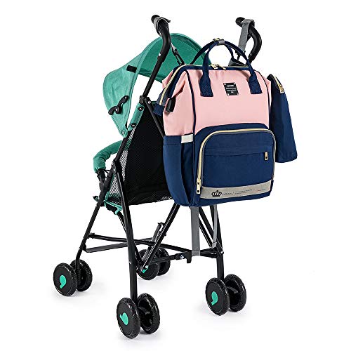 Mochila Bolsa Feminina Maternidade Bebê Mamãe Lequeen Porta Mamadeira Térmico