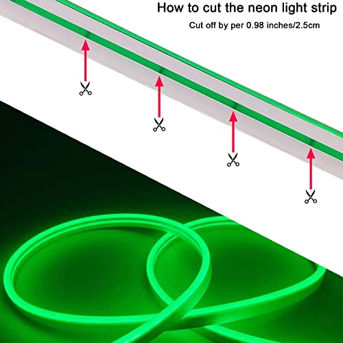 Dsjjbll Flexible Neon Rope Strip Night Light,Outdoor Indoor Led Cut Freedom 16.4Ft/Set Power Supply/Clip Included (Green) #TOP4