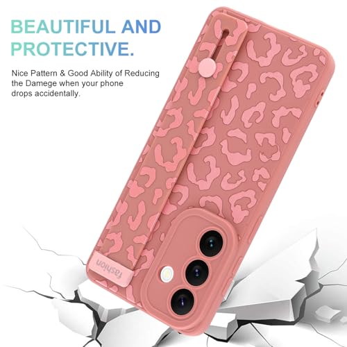 Image of Compatible with Samsung Galaxy S26 Plus Case with Strap Wrist Pink