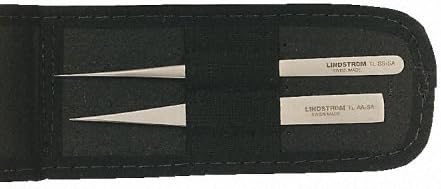 LINDSTROM 9858-2 Piece Fine Tip Tweezer Set Supplied with PVC Pouch