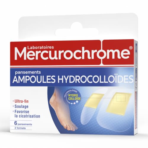 MERCUROCHROME 6 Pansements Ampoules Pieds, Soulage, Favorise Cicatrisation