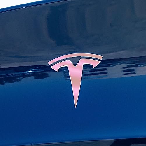 Image of IPG Compatible with Model Y Decal Sticker (8 Logo Set) Overlay Stickers Do it Yourself Stickers Set Personalize Your Tesla (Pink Pearl)