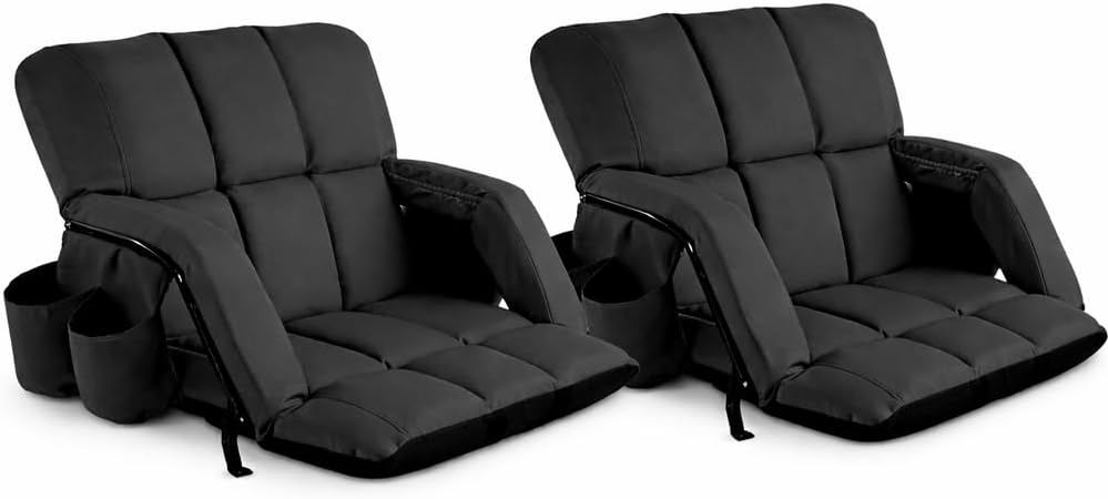 Stadium Seats with Back Support 2 Pack Recliner Style Extra Padded Stadium Seats