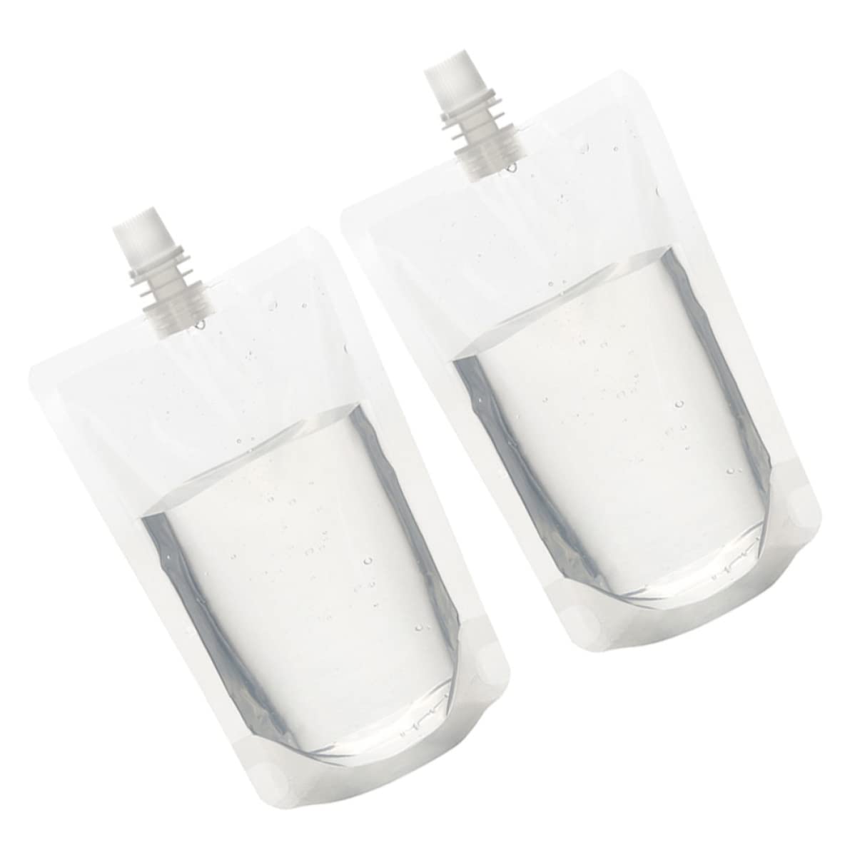 HOLIDYOYO 50pcs Plastic Juice Pouches for Adults Liquor Flask Pouches Screw Cap Reusable Washable Portable for Camping Fishing Travel