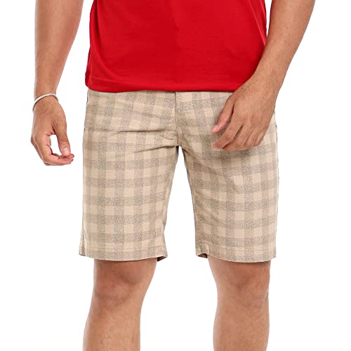 Kit Bermuda Masculina Estampada Sarja Bamborra - 3 Unidades Cor:Azul/Bege/Preto;Tamanho:42