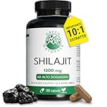 Green Naturals® Shilajit Himalaya Originale – 1.300 mg per dose giornaliera (estratto 10:1) – 50% acido fulvico & 12% acido umico – Scorta 3 mesi – 180 capsule