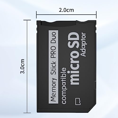Aukuoy Adapter Micro SD do Memory Stick PRO DUO MagicGate do karty PSP dla urządzeń Sony Playstation Portable, aparatów, kamkorderów