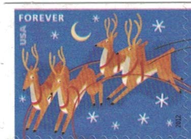 Santa and Sleigh (Sheet of 20) First-Class Mail Forever Postage Stamps 2012 Scott 4712-4715
