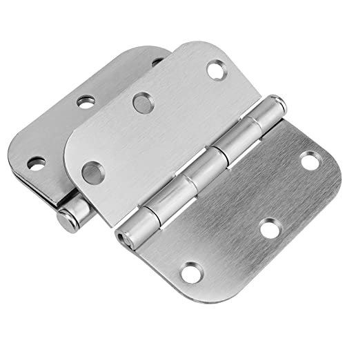 Ningwaan 24 Pack 3 1/2 Inch Door Hinges, Satin Nickel Rounded Door Hinges With 1/4 Inch Radius Corners And Screws, Interior Door Hinges Residential Hinges For Doors Hardware #TOP5