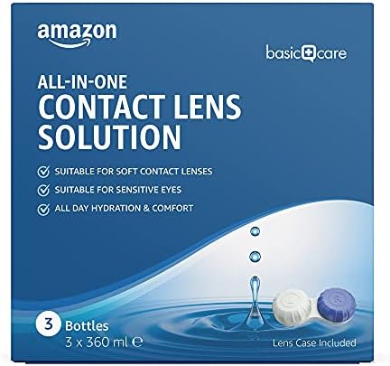 Amazon Basic Care All-In-One Solution for Soft Contact Lenses, 3 x 360ml