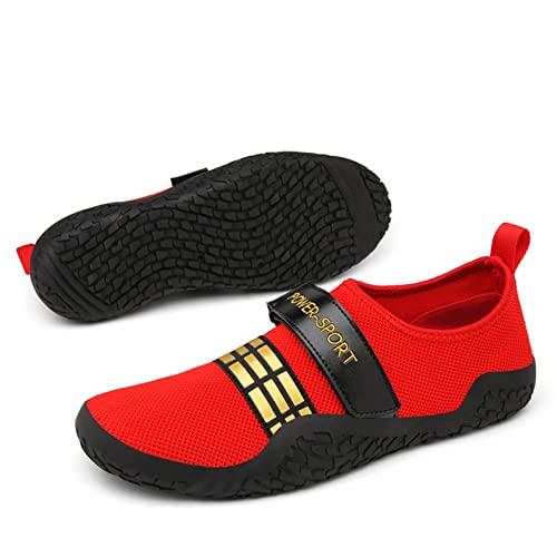TURAFO Deadlift Shoes Men Weightlifting Shoes Fitness Cross-Trainer Shoes Powerlifting Shoes for Men Gym Training Squat Sneaker, Red, 5.5 UK - Image 6