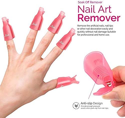 Teenitor Nail Gel Remover Tools Kit with Polish Remover Clips, Cuticle Peeler Scraper, Gel Nail Brush, Nail Wipe Cotton Pads - Image 4