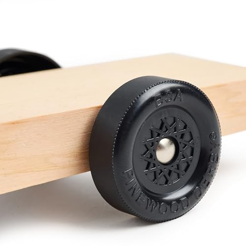 Official BSA Wheels | Precision-lathed to be ultra light and fast for use on pinewood derby cars | Treads trued for perfect wheel rotation | Squared hubs for wobble resistance - Thumbnail 4