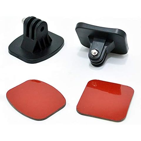 Adhesive Mounts for GoPro Cameras - Curved & Flat Mounts Base with Strong Sticky Pads Easy Mount to Helmet - Camera Mounting Accessory Kits Fits for All GoPro Hero 7 6 5 4 3+ 3 Cover