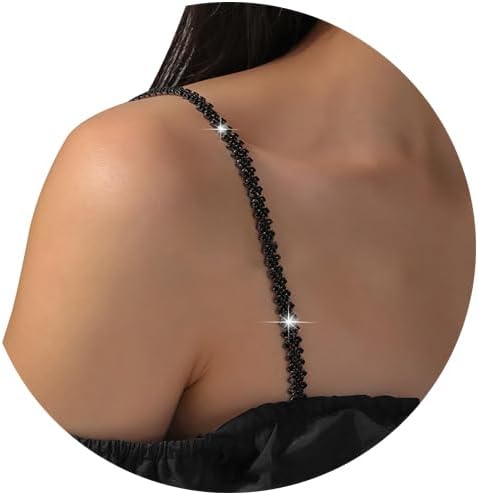 2Pcs Simple Rhinestone Bra Straps,Sexy Rave Rhinestones Bra Shoulder Chain,Crystal Underwear Straps,Wedding Bridal Dress Rhinestone Lingerie Chain for Women