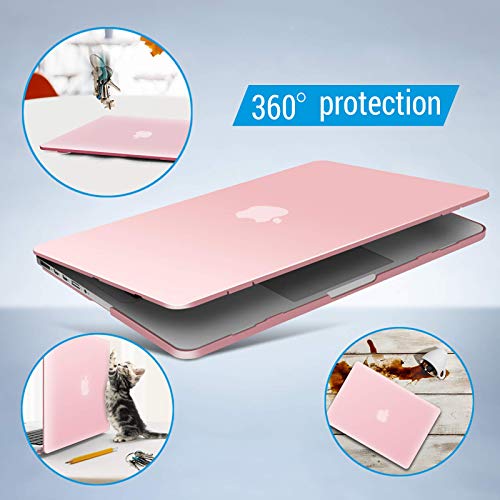 IBENZER Compatible with MacBook Pro 13 Inch Case 2015 2014 2013 end 2012 A1502 A1425, Hard Shell Case with Keyboard Cover for Old Version Apple Mac Pro Retina 13, Rose Quartz, R1301RQ+1 N by IBENZER - Image 9