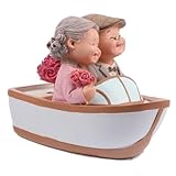 Figurine en résine représentant un couple - finition, en résine peinte à la main, couleurs inaltérables et sans odeur, joliment emballée, idéale pour un couple de personnes âgées amoureuses