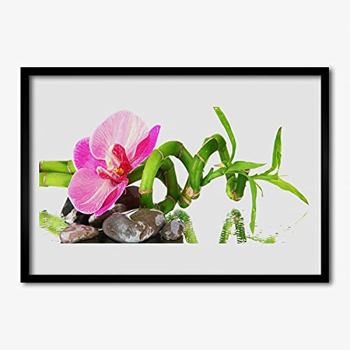 Cadre en MDF photo image fleurs décoration murale avec affiche encadrée 70x50 cm Tulup
