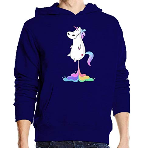 Sweat à capuche licorne arc-en-ciel bleu pull unisexe taille M