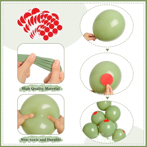 Image of Gejoy 75 Pcs Martini Theme Party Balloons Decorations 12 10 5 Inch Olive Green Balloons Garland for Women Martini Bar Singles Birthday Wedding Baby Shower Bridal Weenies and Tinies Party Supplies