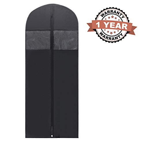Plx 60" Black Garment Bags For Hanging Clothes, Women Dress Bag Men Suit Bag For Travel And Clothing Storage Of Shirts, Fur Coats, Dance Costumes Suit Cover Closet Storage Long Garment Bags W/ Zipper #TOP4