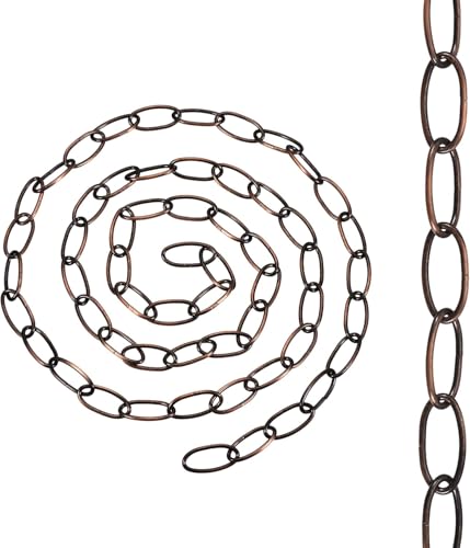 Heavy Duty Metal Chain for Vintage Chandelier Suspended Ceiling Pendant Hanging Lamps(Copper, Style1 (1M))