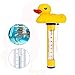 GRBD Thermomètre de piscine, thermomètre flottant en forme de canard avec ficelle, thermomètre flottant résistant aux chocs avec affichage pour baignoires, spas d'aquarium, bassins à poissons