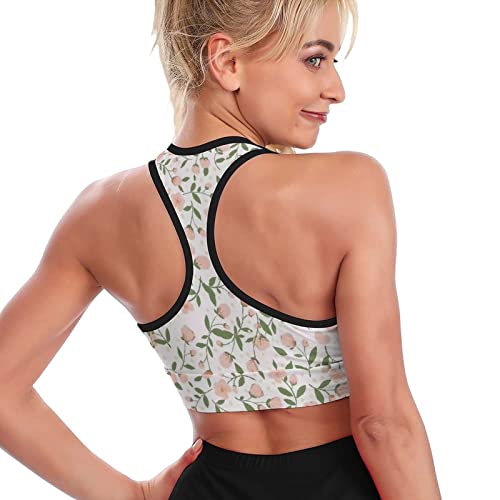 KccOsg Tops atléticos florais para treino de academia roupas femininas leves para ioga e treino, Est