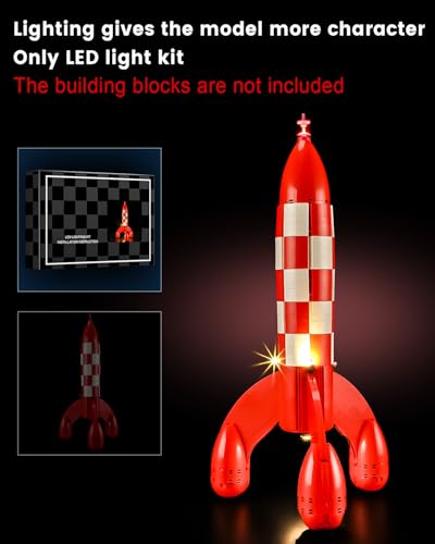 Kit iluminación LED compatible con Lego Tintin Moon Rocket 21367 bloques de construcción 6