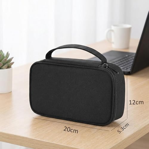 Arae Elektronik Organizer Tasche Kabel Tech Pouch - Robuste Elektronik Aufbewahrung mit Feuchtigkeitsschutz, Leichtgewicht für Reise und täglichen Gebrauch, Einzelne Schicht - M Schwarz