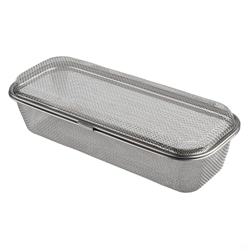 Cesta para lavavajillas para utensilios pequeños y cubiertos, hecha de acero inoxidable, se adapta a la mayoría de lavavajillas estándar para limpieza organizada (L)