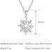 Jude Jewelers Stainless Steel Shining Sun Sunshine Style Holiday Vacation Party Pendant Necklace (Silver)