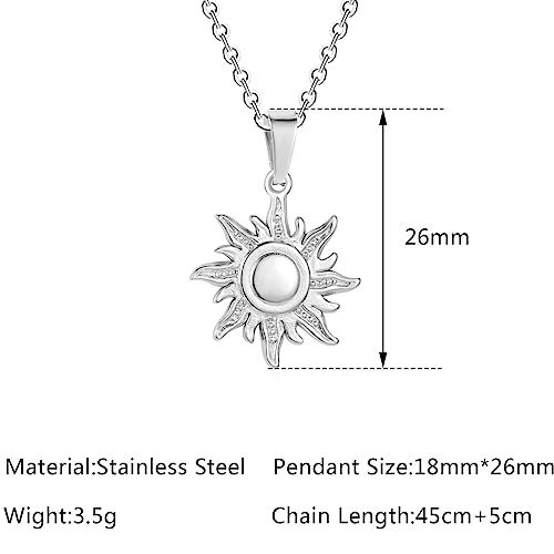 Jude Jewelers Stainless Steel Shining Sun Sunshine Style Holiday Vacation Party Pendant Necklace3