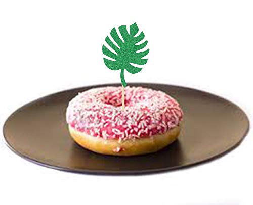 24 Pack Tropical Palm Leaves Donut Topper Monstera Leaf Cupcake Toppers For Hawaiian Luau Summer Tropical Party Cupcake Decorations By Ucity #TOP2