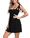 HDE Women's Romper Dress with Built in Shorts Summer Smocked Mini Sundress Black - XL