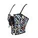 Women Bustier Corset Suspenders Tops - Lace Floral Renaissance Lingerie with Neck Strap Fashion Overbust Bodyshaper