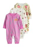NEXT Baby Mädchen Babyschlafanzüge mit Zweiwege-RV, 3er-Pack Bright Brunch numeric_74-numeric_80