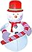 SEASONBLOW 4 Foot Inflatables Christmas Snowman with Hat, Hold Candy Stick Decorations Indoor Outdoor for Party Home Yard Lawn